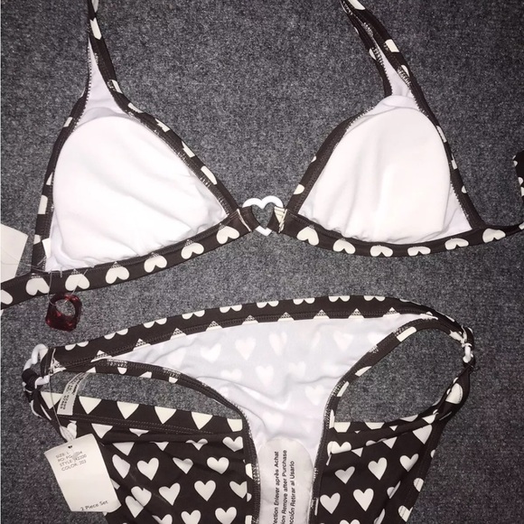 Y2k Jantzen ruby swimsuit heart bikini  with ring large Medium hearts Pin Up - Picture 6 of 7